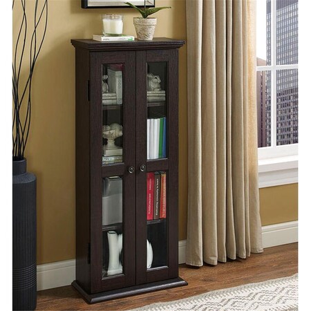 Walker Edison Furniture Walker Edison DT41ES 41 in. Wood Media Storage Tower Cabinet - Espresso DT41ES